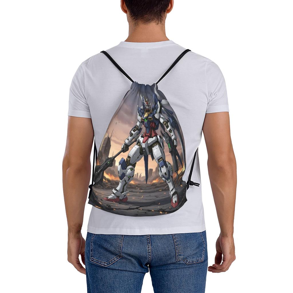 Custom Gundams Drawstring Bag Men Women Foldable Sports Gym Sackpack Anime Shopping Backpacks