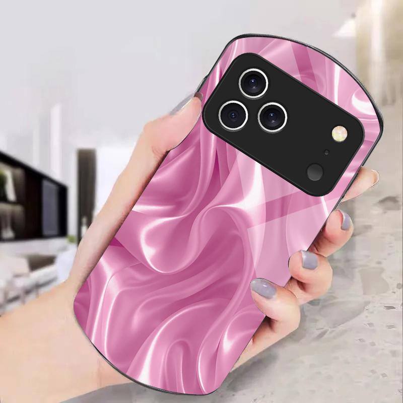 The golden silk of waves For iPhone 17 Air 16 15 14 Pro 13 Plus 12 mini 11 Pro Max XR X 7 8 Elliptical Tempered Glass Phone Case