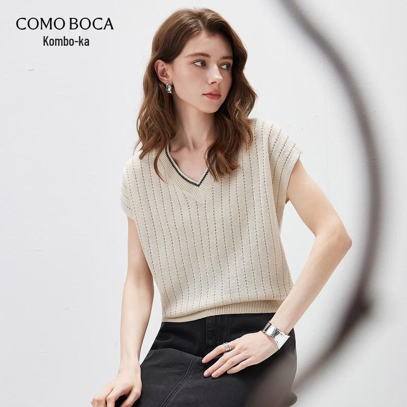 Women s Linen Blend V-Neck Knit T-Shirt M