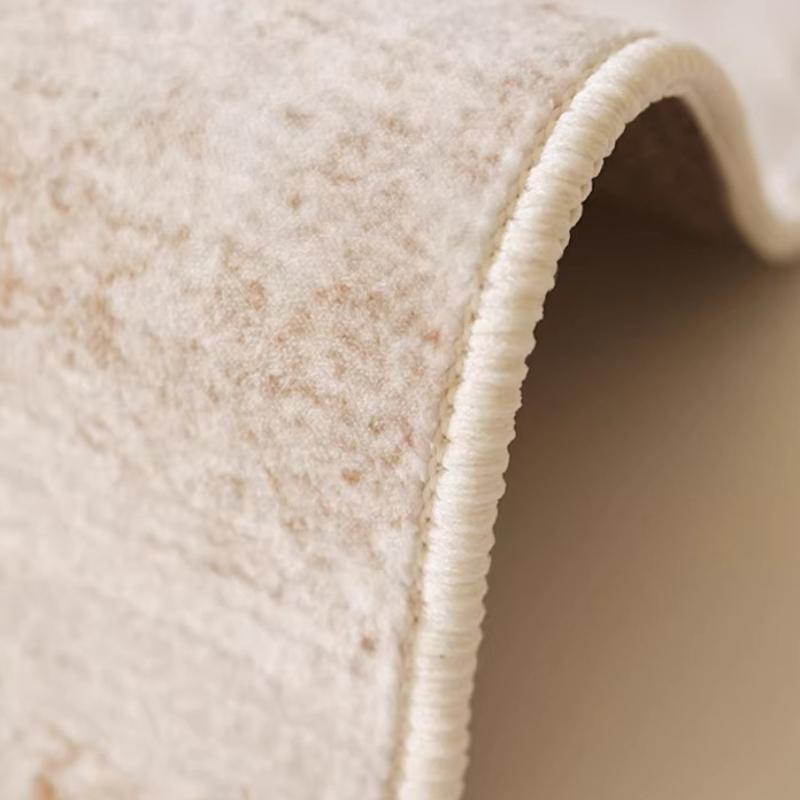 Cremefarbene Teppiche für das Wohnzimmer, Leichter Luxus, Schlafzimmerdekoration, Plüschteppich, Flauschiger Weicher Runder Teppich, Einfache Haus Bodendämmmatte Verdickt