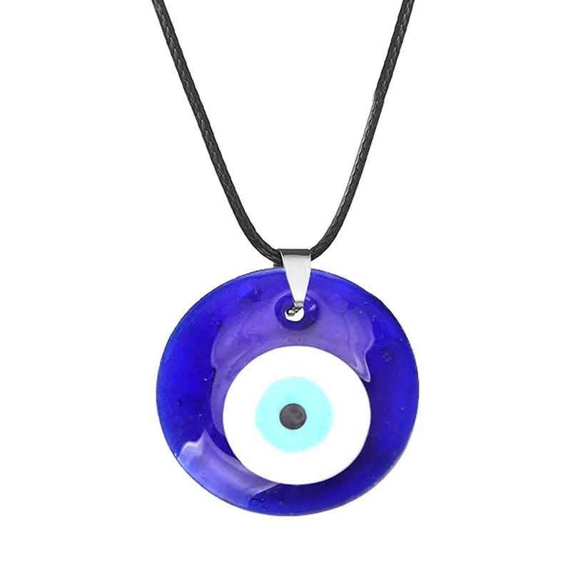 Retro Blue Evil Eye Pendant Necklace for Women