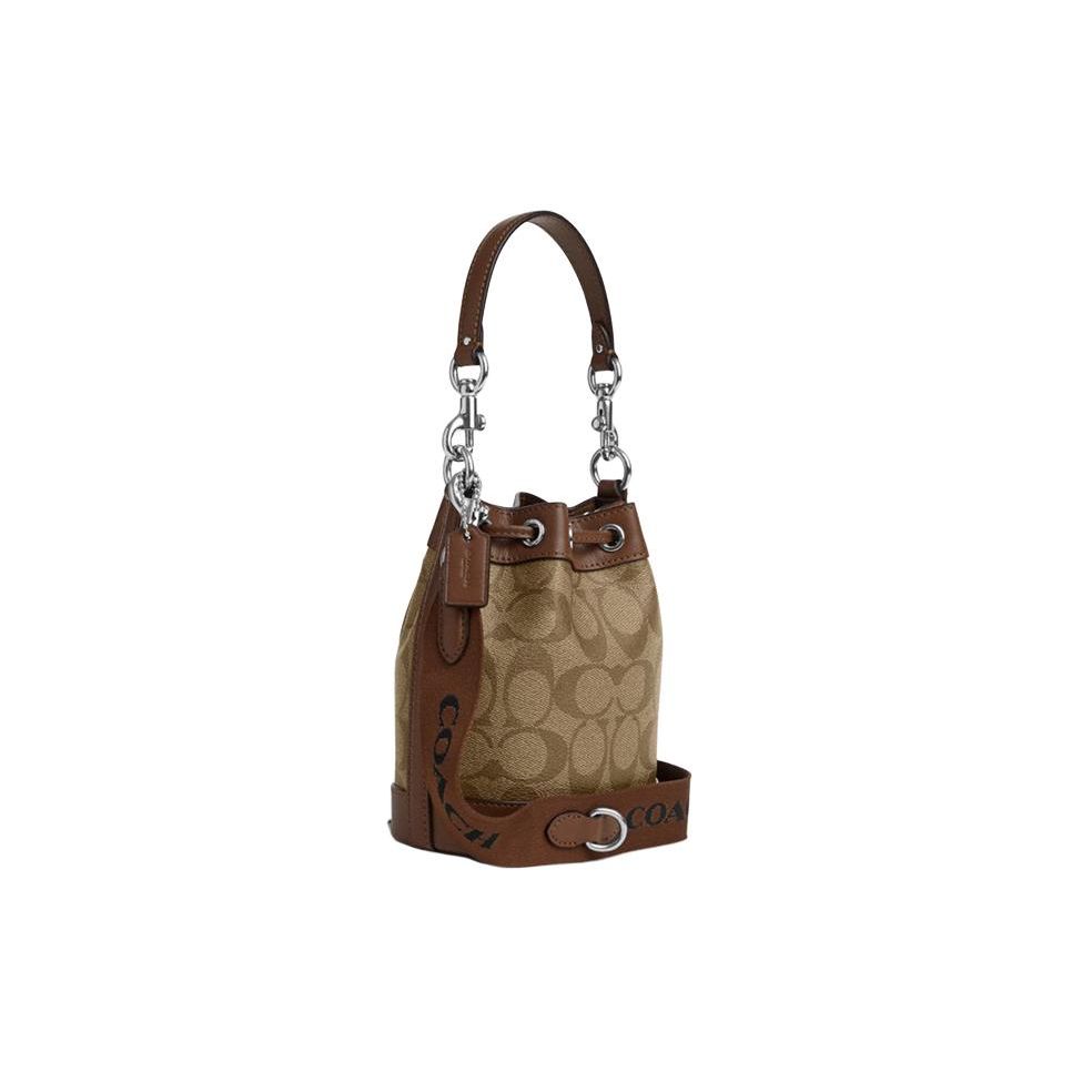 Coach Dempsey 14 Classic Vintage Floral Print Drawstring Bucket Bag Women Bags Brown CR145-SVWQ3