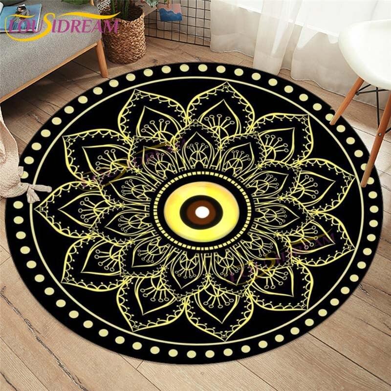 Evil Eye Covor Covor Decoratiuni Interioare Hamsa Palm Mandala Covor Covor Sufragerie Covor Boho Chic Rotund Scaun Covor Rotund