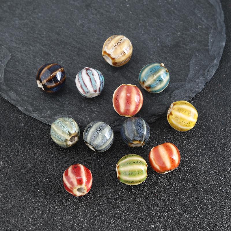 DIY Flower Glaze Watermelon Ceramic Beads – Loose Porcelain Beads for Jewelry, Clothing Accessories, Bracelet & Necklace Crafts
