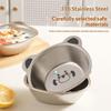 Toddler Feeding Bowl 316 Food Grade Stainless Steel Cute Tiger Bear Cartoon Pattern Safe Non-toxic for Baby Mealtime