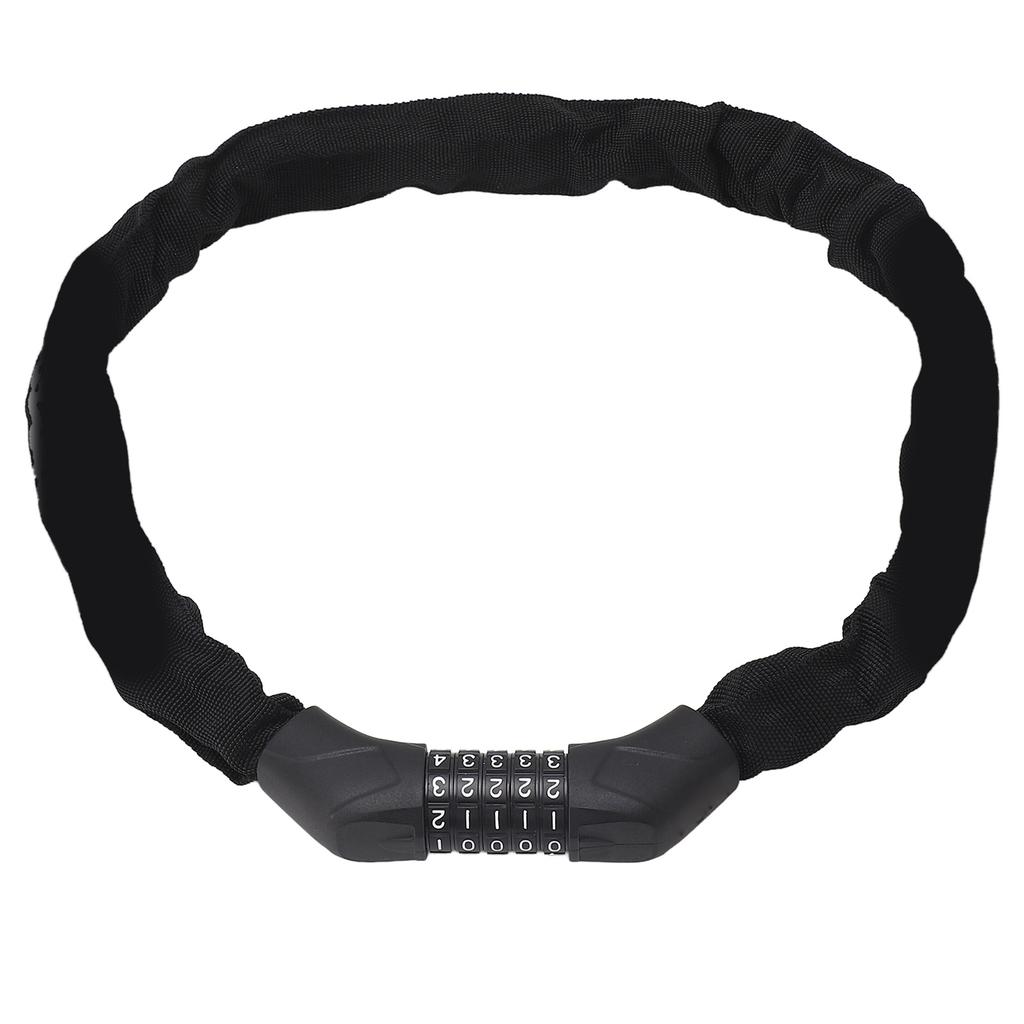 Bike Chain Lock with 5 Digit Combination Steel Anti Theft High Security Resettable Keyless Bike Lock for Scooter