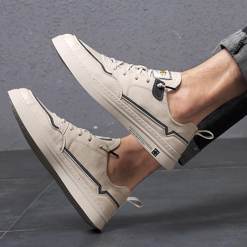 Fashion Genuine Leather Male Sneakers Versatile Casual Skate Shoes New Trend Men's Vulcanize Shoes Leisure Walking Masculino Trainers