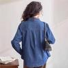 Women's Retro Denim Shirt: Layered, Long-Sleeved Design for Autumn/Winter 2024