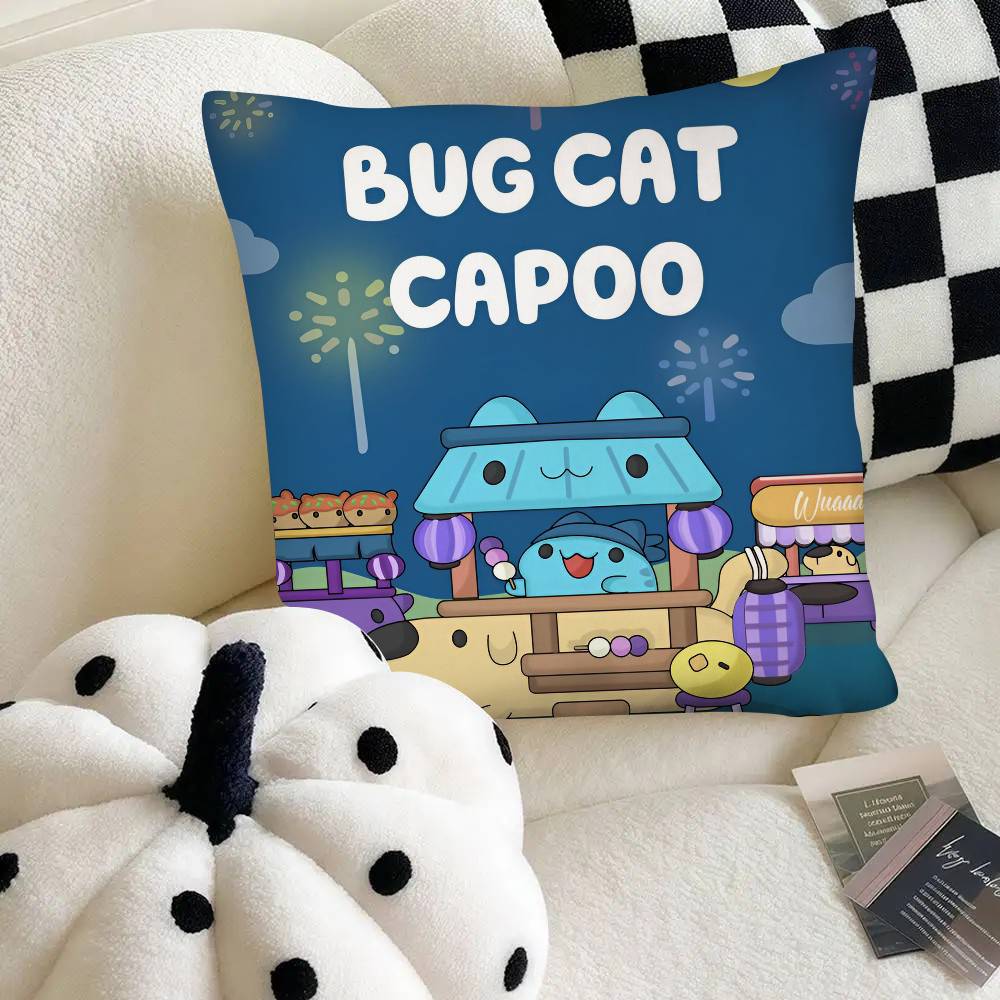 Bugcat Capoo Pillow Case Fashion Square Pillowcase Bedroom Sofa Room Ins Decoration Leisure