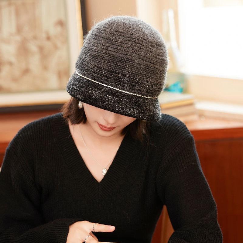 Wool Beret Hat for Women, New Autumn and Winter Big Head Circumference Knitted Hat, Cold Hat, Fashionable and Trendy Mom Hat