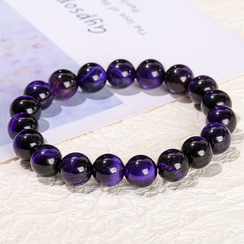 Jingdong Jewelry Unisex Round Bead Bracelet: 7A Lightning Yellow Tiger Eye Stone