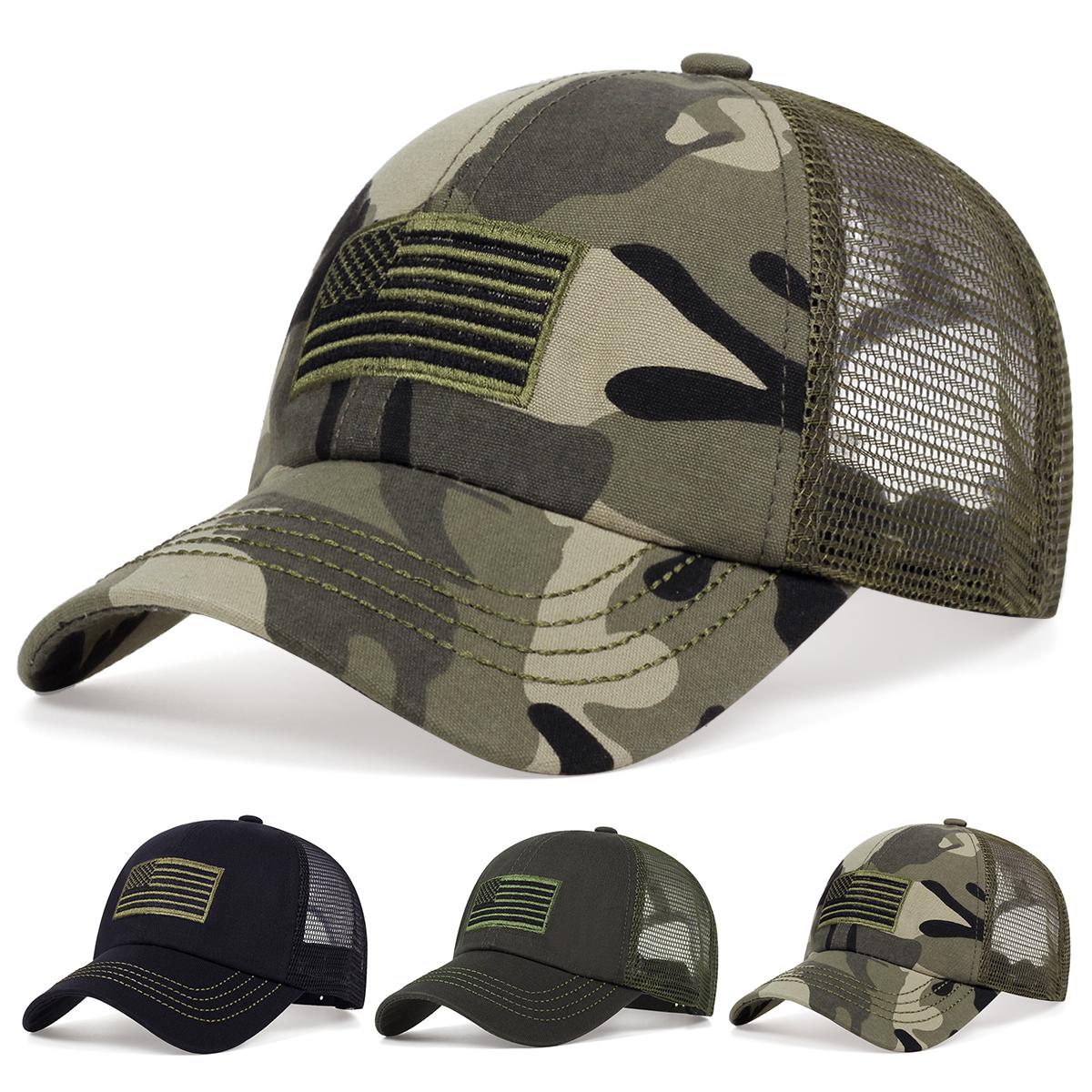 

Літня сітчаста дихаюча бейсболка, чоловічі та жіночі тактичні шапки на відкритому повітрі, модні сітчасті сонцезахисні капелюхи, шапки для гольфу чорний