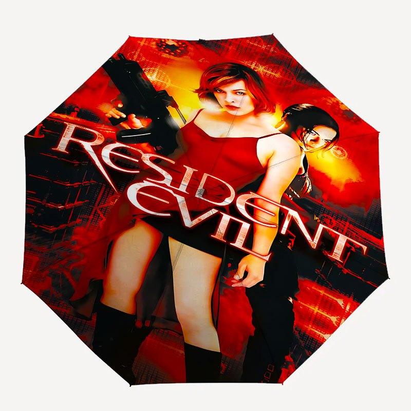 

1pc Resident Evil Automatic Opening/Closing Umbrella with Convenient Three-Fold Design, 8 Iron Ribs - for Outdoor Daily Use, Travel A12