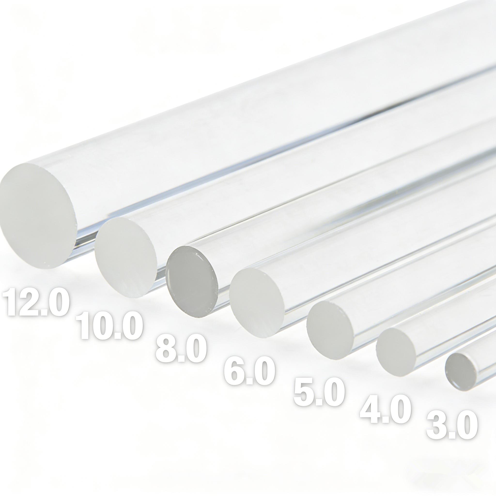 

10 Pcs 25Cm Length High Transparent Acrylic Rods Multi Size Organic Glass Sticks For Diy Light Transmission Craft Architectural (As shown-33305)-