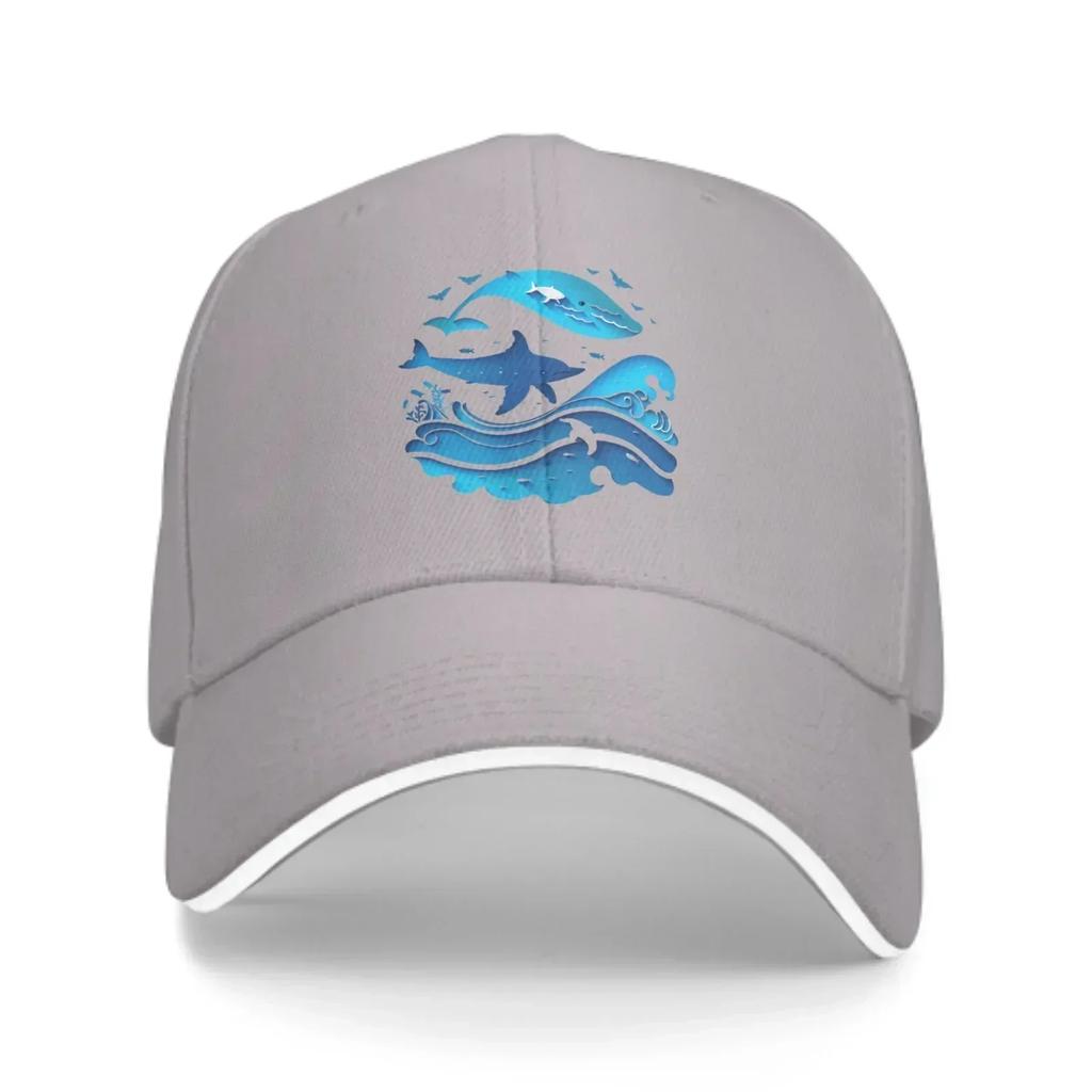 Blue Ocean Whale New Summer Fashion Duck Tongue Cap Men's And Women's Adjustable Caps Outdoor Travel Leisure Baseball Hat