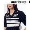 PEACEBIRD Women's Lapel Puff Sleeve Casual Dress