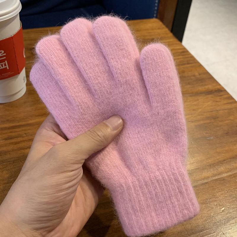 Women Men Cashmere Elastic Outdoor Full Finger Gloves Warm Thick Winter Gloves Mittens
