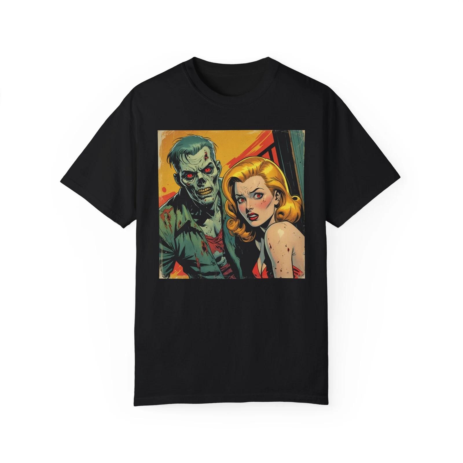 Retro Horror Graphic Tee, Unisex Zombie T-shirt, Vintage Style Shirt, Comic Book M