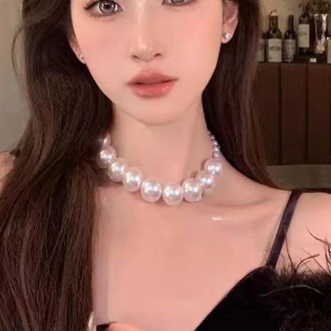 Super fairy zircon splicing pearl necklace design sense niche simple long fringed chain collarbone chain tide