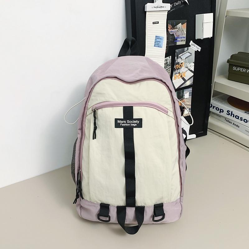 Damen Rucksack mit großem Fassungsvermögen Studentenschulranzen Herren Colorblock-Rucksack