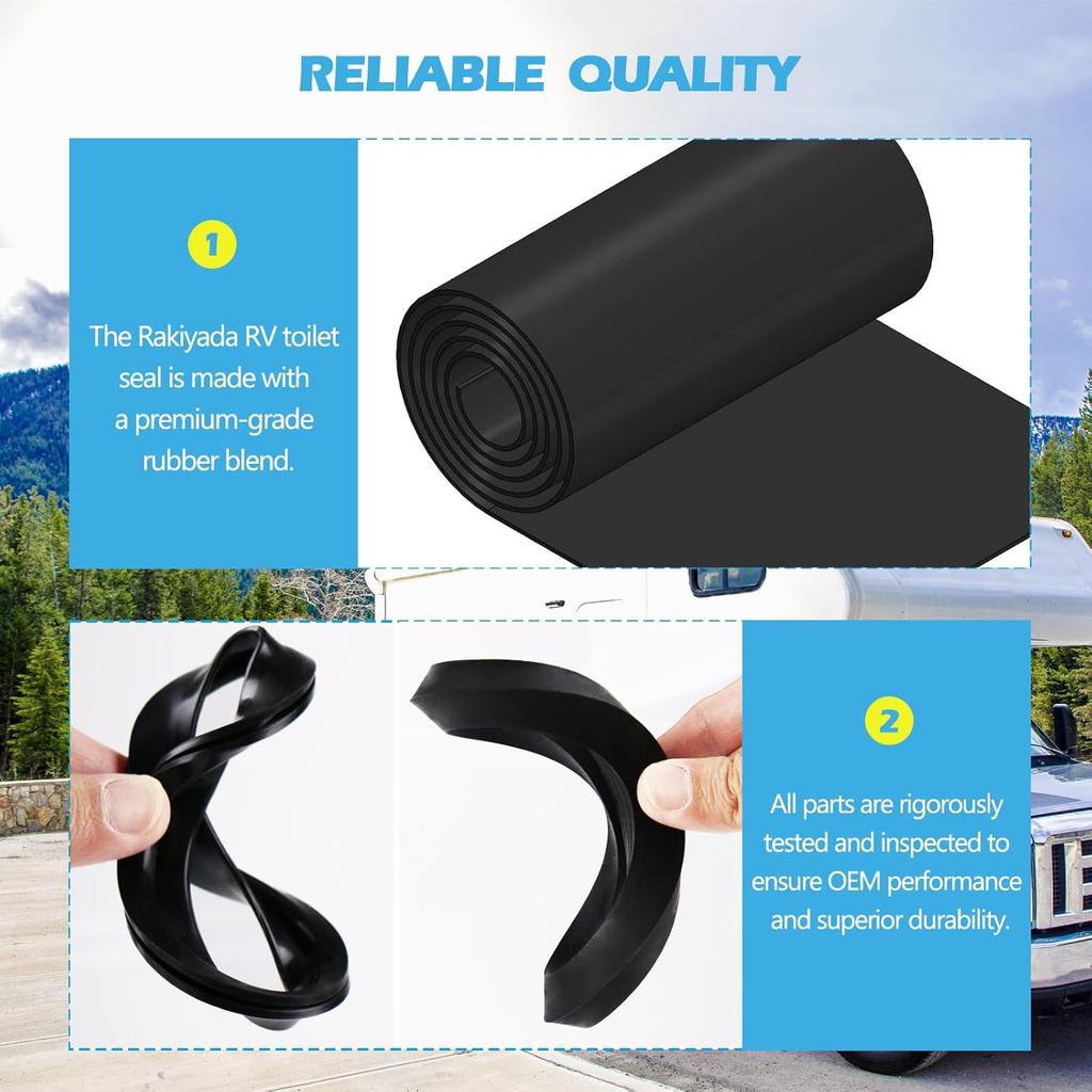 RV Toilet Seal Kit Compatible With Dometic 300 310 320, RV Toilet Parts Replacement For 385311658 Toilet Flush Seal And 385311652 Toilet Base Seal