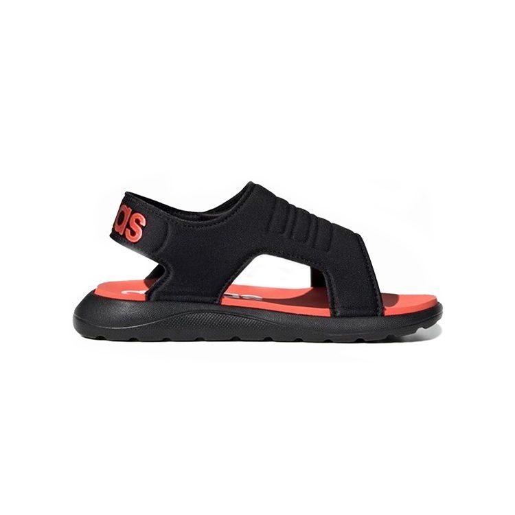 Adidas Comfort Sandal C Slip Resistant Abrasion Resistant Children's Sandals Black Red Children Aged 3 7 Years Old EG2232