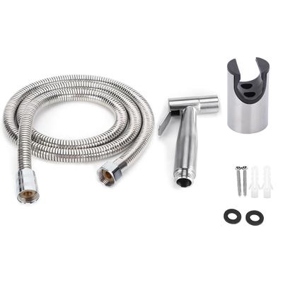 Conjunto de pulverizador de bidê portátil de aço inoxidável 3 unidades com mangueira e suporte kit de chuveiro para lavagem de vaso sanitário