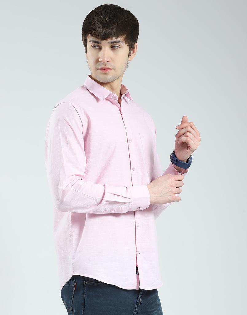 MONTE CARLO Men's Regular Fit Solid Full Sleeve Shirt