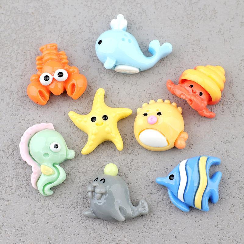 20 ks Nové Roztomilé Pryskyřice Mini Kreslený Rak Plochý Zadní Cabochon Scrapbook Kawaii Diy Ozdoby Doplňky