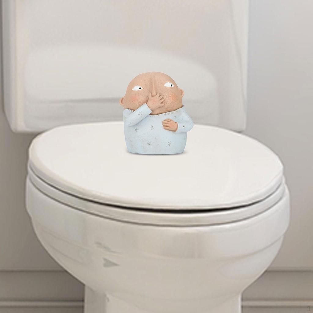 Halten Nase Badezimmer Statue Skulptur kitschig, süße seltsame vulgäre Figur, Harz