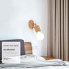 Modern Minimalist Wooden Wall Lamp With Led Bulb For Bedroom And Living Room Decor