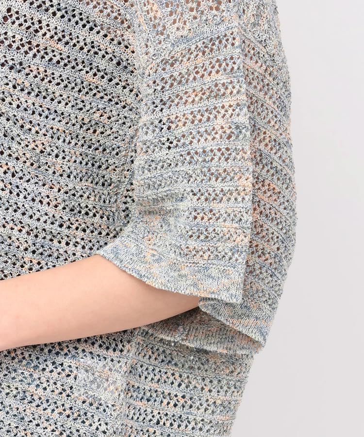 Titicaca Openwork Tassel Pullover Summer Half Free OSJBB055 Women's Knit, Sleeves, V-Neck, Size, Blue,