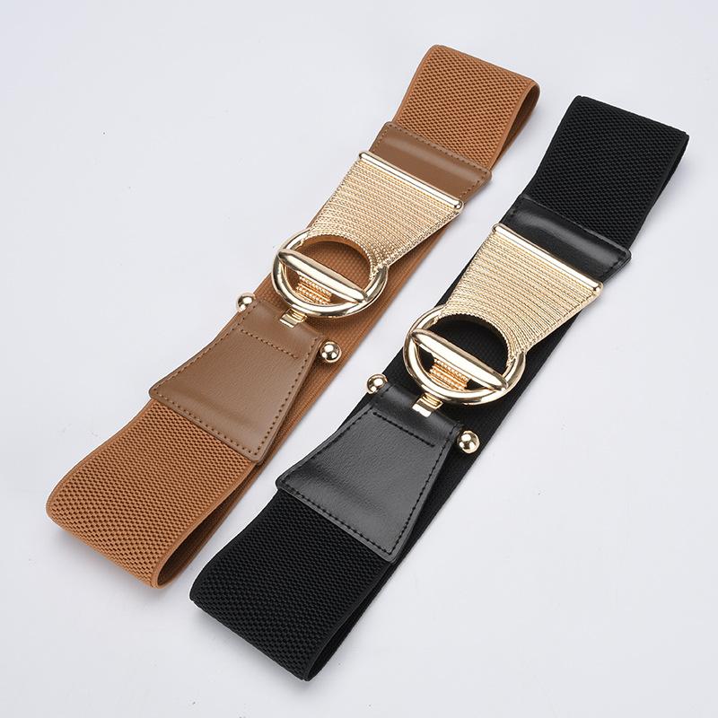 Belt, Women's Elastic Decorative Down Jacket, Wide Belt, Women's Dress, Trouser, Outer Waist Seal