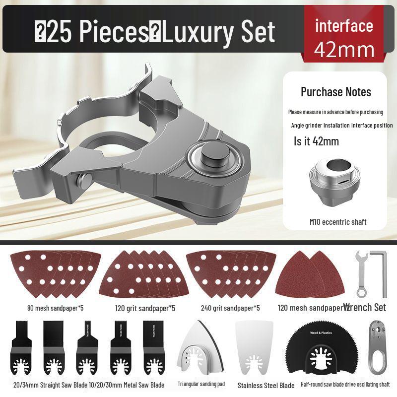 Universal Multi-tool Angle Grinder: Woodworking Electric Trimmer & Chisel Conversion Head.