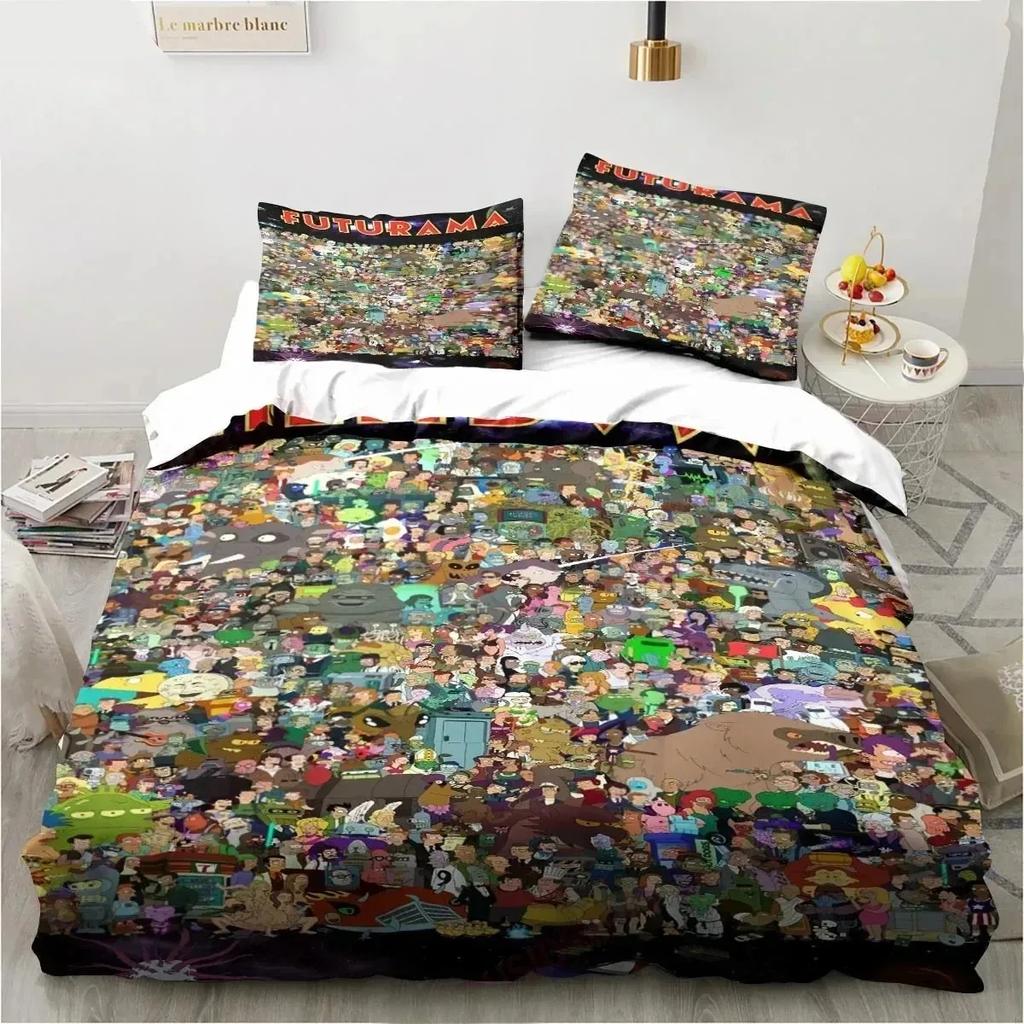 Cartoon Futuramas Bender Bedding Set Duvet Cover Bed Set Quilt Cover Pillowcase Comforter King Queen Size Boys Adult Bedding Set