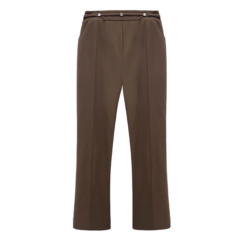 Women's Slightly Flared Pants Spring Loose and Tight Waist High-waisted Horseshoe Pants Flared Casual Pants