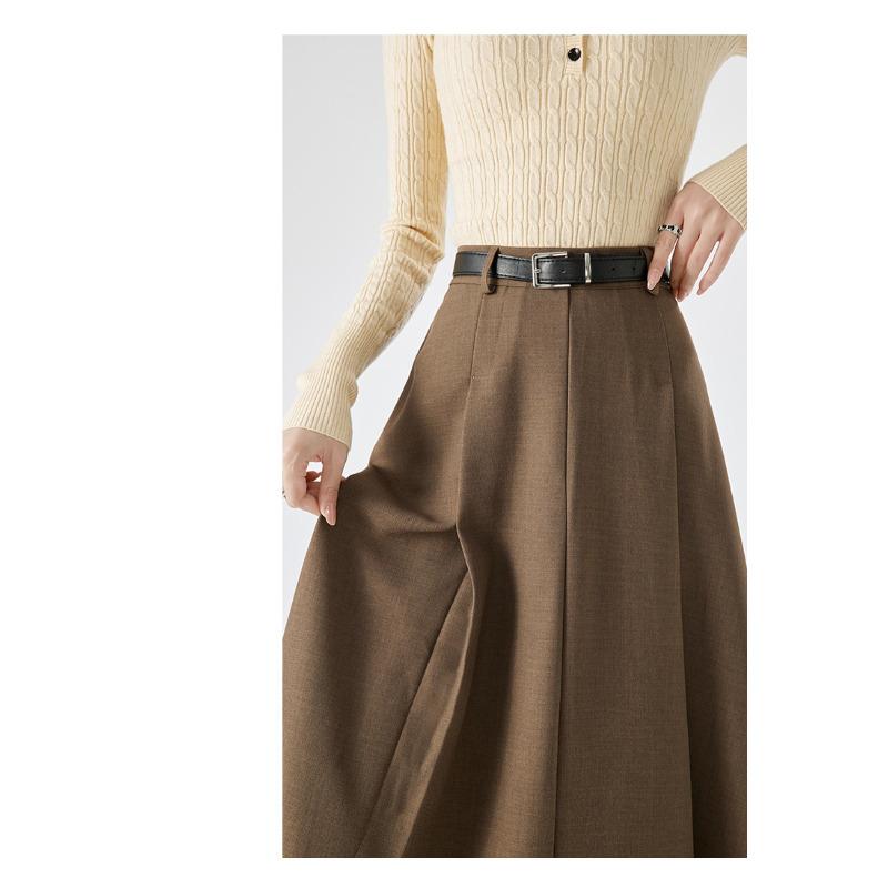 Mellbőség Szoknya Női Őszi és Téli Új Pliszírozott Szoknya Magas Derékkal és Vékonyítással High-end Közepes és Hosszú Szoknya