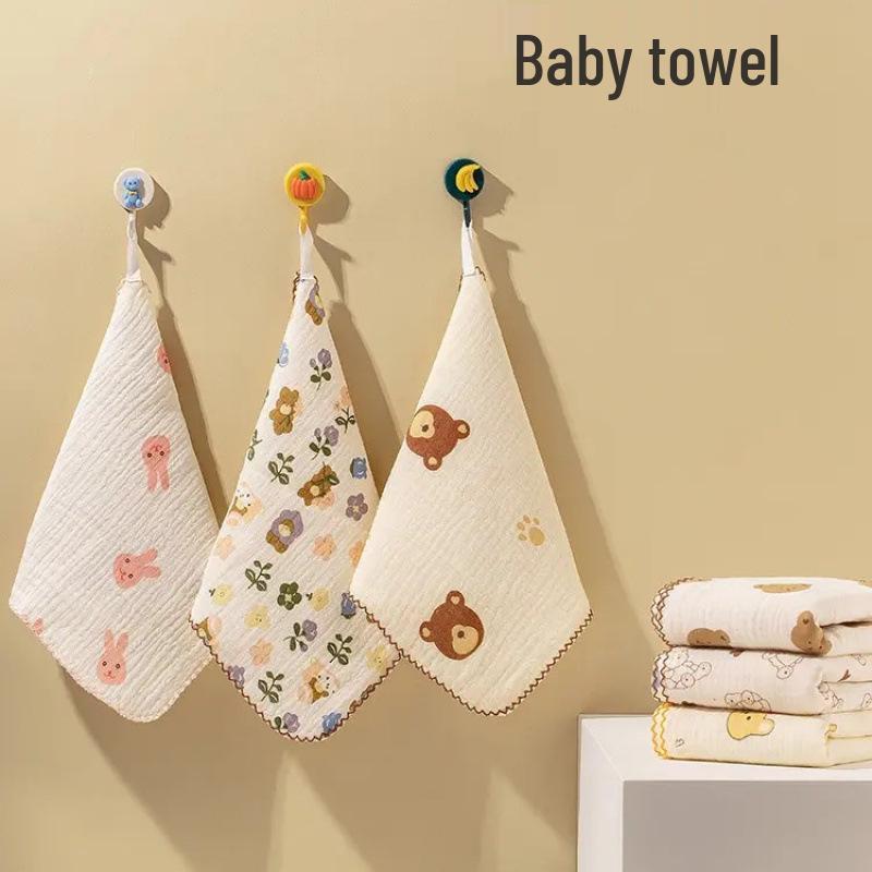 Pure Cotton Baby Drool Bib & Washcloth - Gauze Towel for Children