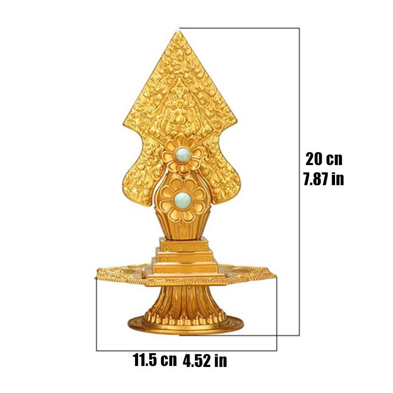 Gold Tibetan Engraved Toma Flower Tantric Alloy Handicraft Auspicious Exquisite Buddhism Home Gift Collection Desktop Decorative