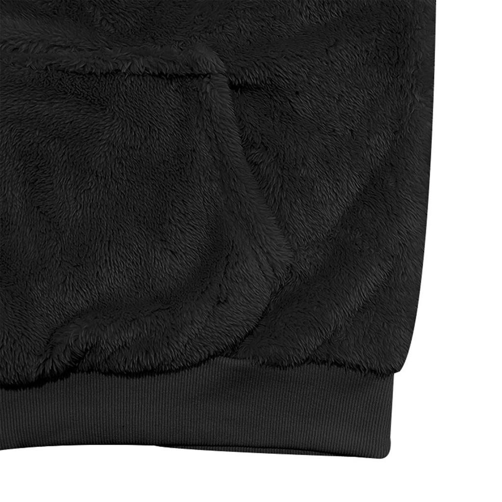 Fleecehettegenser Herre Fuzzy Hettegenser Pullover Sweatshirts Lommehettegenser Høstantrekk Vinter Hetteovertøy