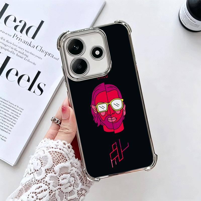 

PNL QLF Rapper Singer Soft Phone Case For Xiaomi Redmi Note 14 15 Pro Plus 13 12 11S 11T 5G 10 9S 9 Plating Anti-Fall Fundas Redmi Note 15 Pro 5G