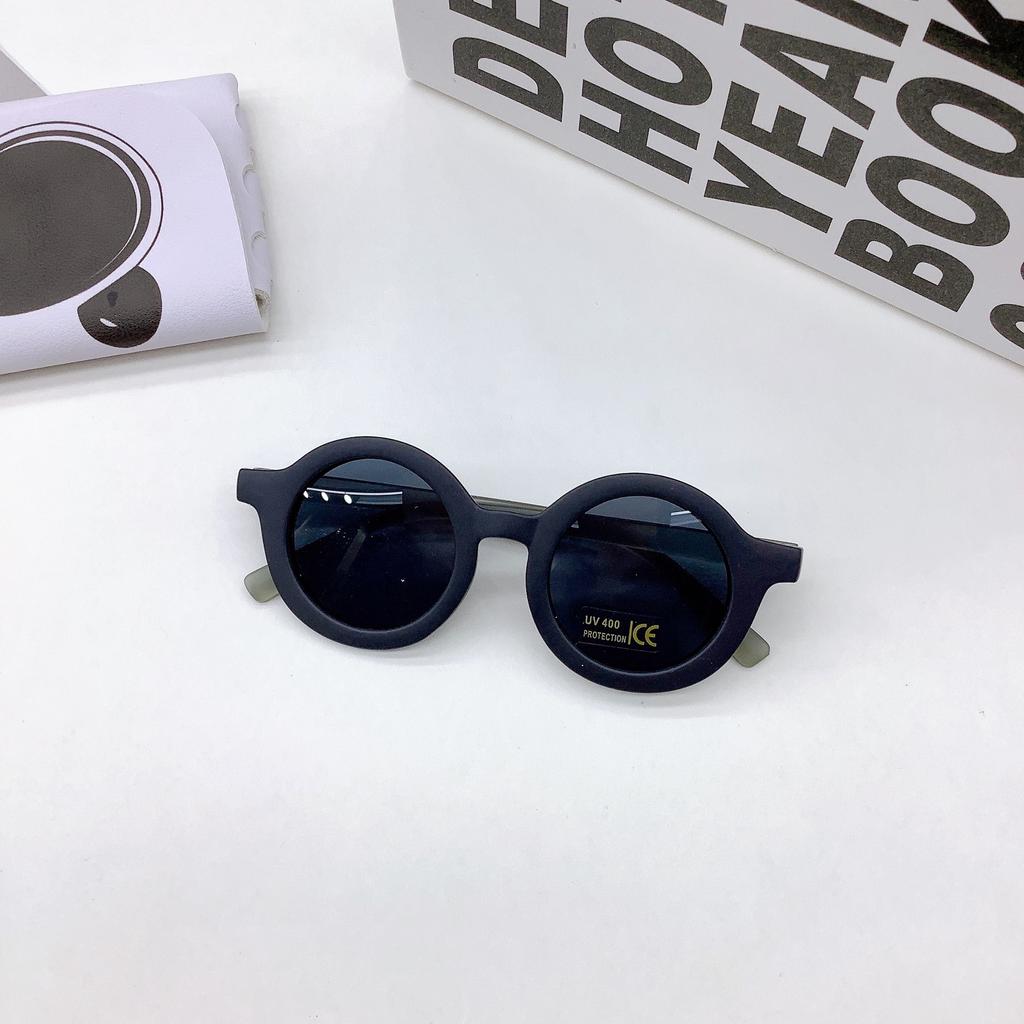 New Children's Round Frame Sunglasses Lightweight PC Frame Elastic Paint Cute Small Face Sunglasses for Boys and Girls Cool Cute