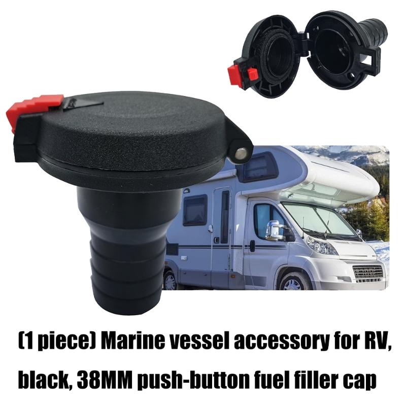 Marine 38mm Black Push Button Boat Fuel Deck Fill/Filler For Boats Trucks With UV Resistant Polymer Construction
