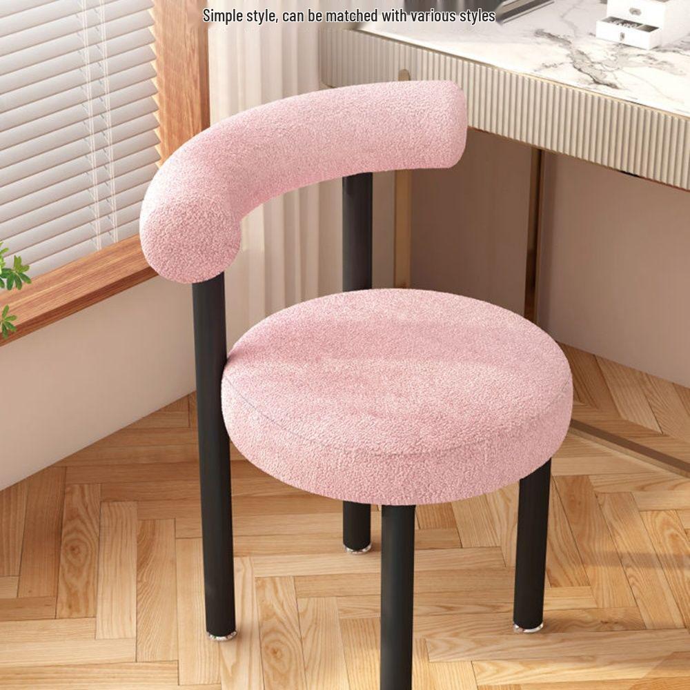 Luxury Makeup Stool: Bedroom Dressing Table Chair with Backrest for Comfortable Manicures