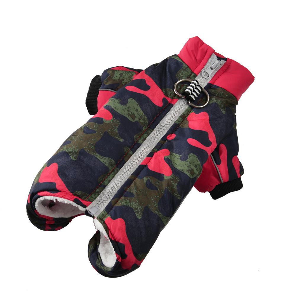 Camouflage Fleece-Lined Dog Coat: Warm, Thickened, Four-Legged Design for Autumn & Winter