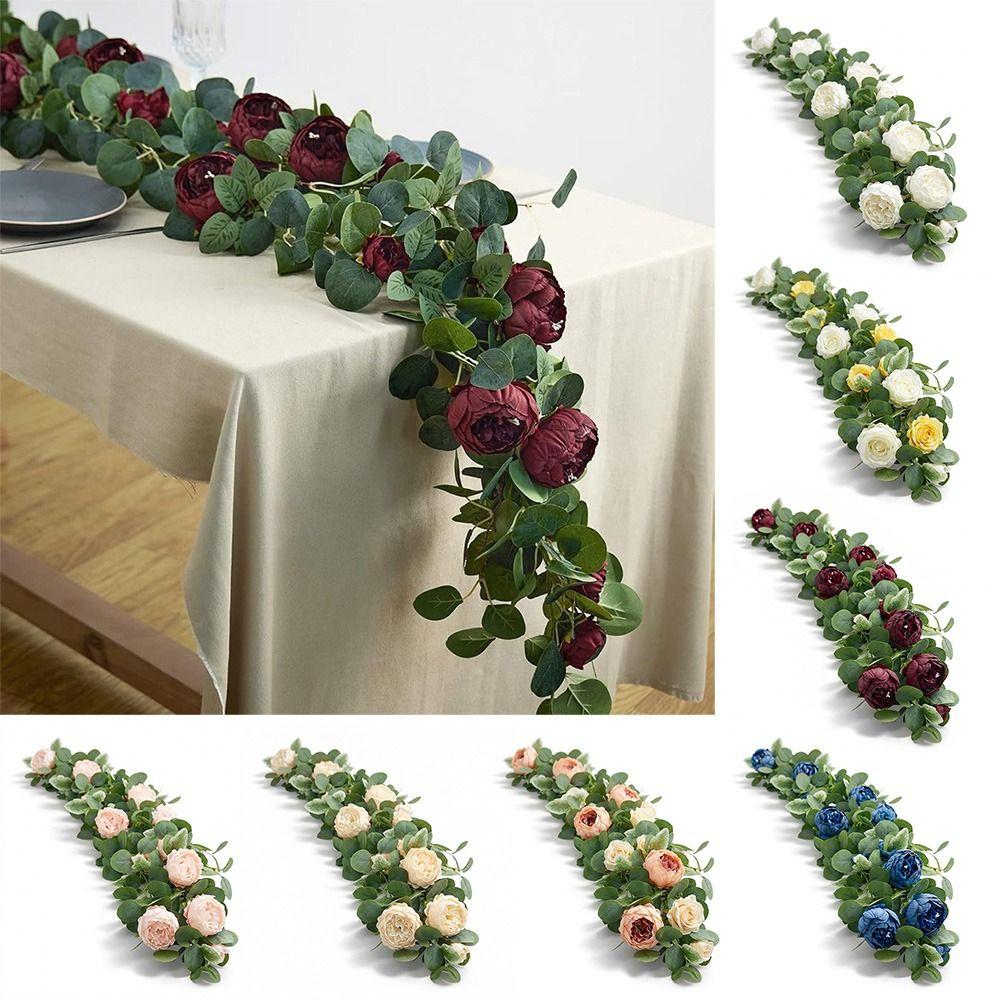 Green Eucalyptus Leaves Poeny Silulation Flower Multicolor Fake Flower Vines Home Decor