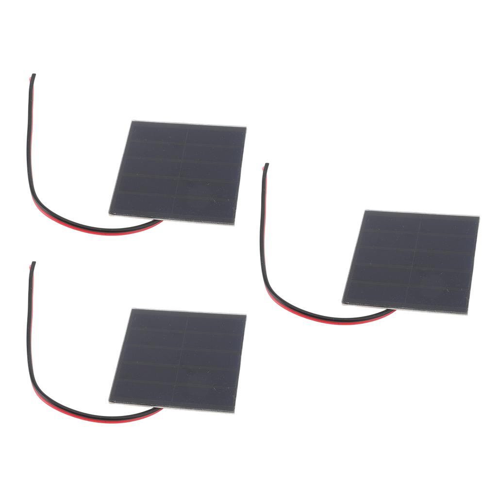 3 Sett Små Solcellepaneler Profesjonelle 1W Monokrystallinsk Silisium Høy Effektivitet DIY Solcellepaneler