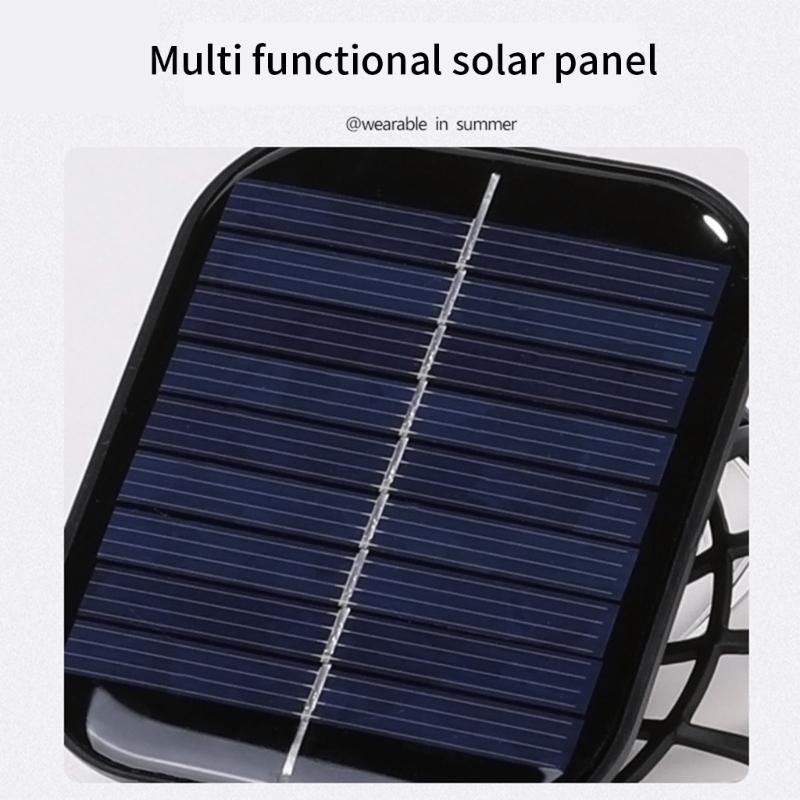 Clip Fan Solar USB Rechargeable Battery Fan Large Wind Cooling Handheld Hole Digging Electric Fan Multipurpose