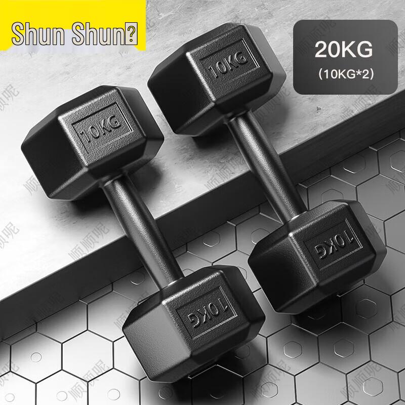 Hexagonal Anti-Roll Rubber Coated Dumbbells