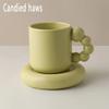 Nordic Ceramic Mug Fat Handle Coffee Cup and Saucer Set High Temperature Heat Insulation Water Self Stirring Drinkware Hot